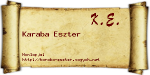 Karaba Eszter névjegykártya